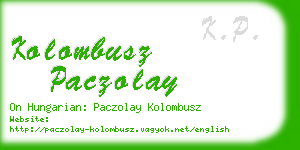 kolombusz paczolay business card